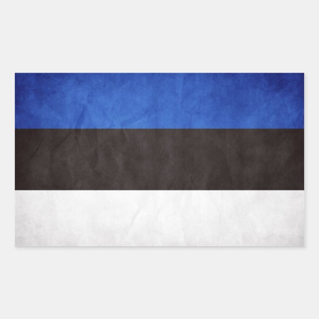 Pegatina Rectangular Bandera nacional de Estonia de CUATRO Grange (Anverso)