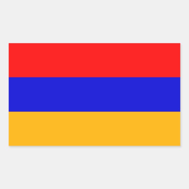 Pegatina Rectangular Bandera nacional de FOUR Armenia (Anverso)
