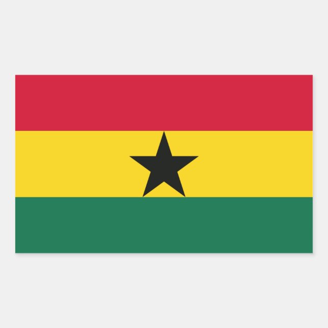 Pegatina Rectangular Bandera nacional de Ghana (Anverso)