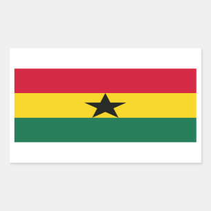 Pegatina Rectangular Bandera nacional de Ghana