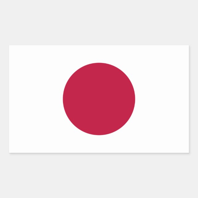 Pegatina Rectangular Bandera nacional de Japón (Anverso)