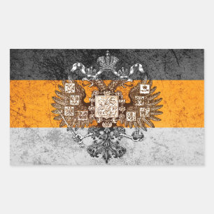 Pegatina Rectangular Bandera nacionalista grunge de Rusia
