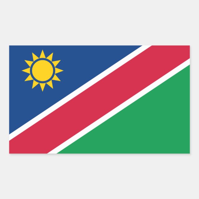 Pegatina Rectangular Bandera namibiana, bandera de Namibia (Anverso)