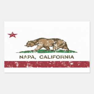 Pegatina Rectangular Bandera Napa del estado de California