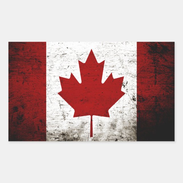 Pegatina Rectangular Bandera negra de Canadá (Anverso)