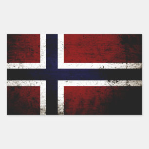 Pegatina Rectangular Bandera negra de Noruega del Grunge