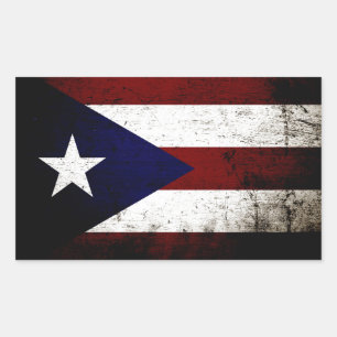 Pegatina Rectangular Bandera negra de Puerto Rico