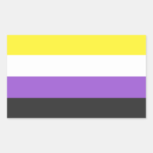 Pegatina Rectangular Bandera no binaria