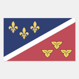 Pegatina Rectangular Bandera (no oficial) de Metairie, Luisiana
