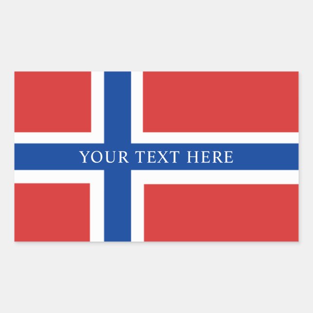 Pegatina Rectangular Bandera noruega (Anverso)