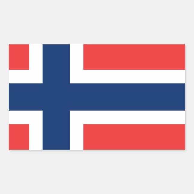 Pegatina Rectangular Bandera noruega (Anverso)