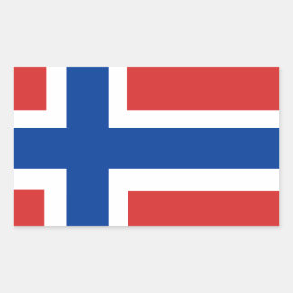 Pegatina Rectangular Bandera noruega personalizado (Norske Flagg)
