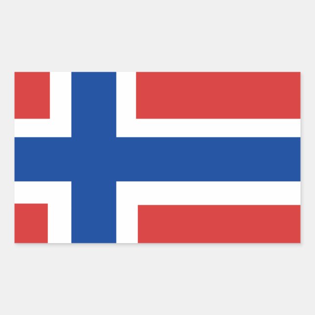 Pegatina Rectangular Bandera noruega personalizado (Norske Flagg) (Anverso)