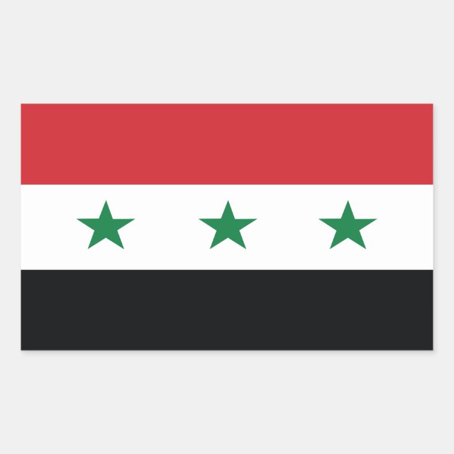 Pegatina Rectangular Bandera Oficial del Iraq (Anverso)
