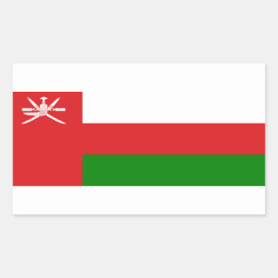 Pegatina Rectangular Bandera omaní, bandera de Omán