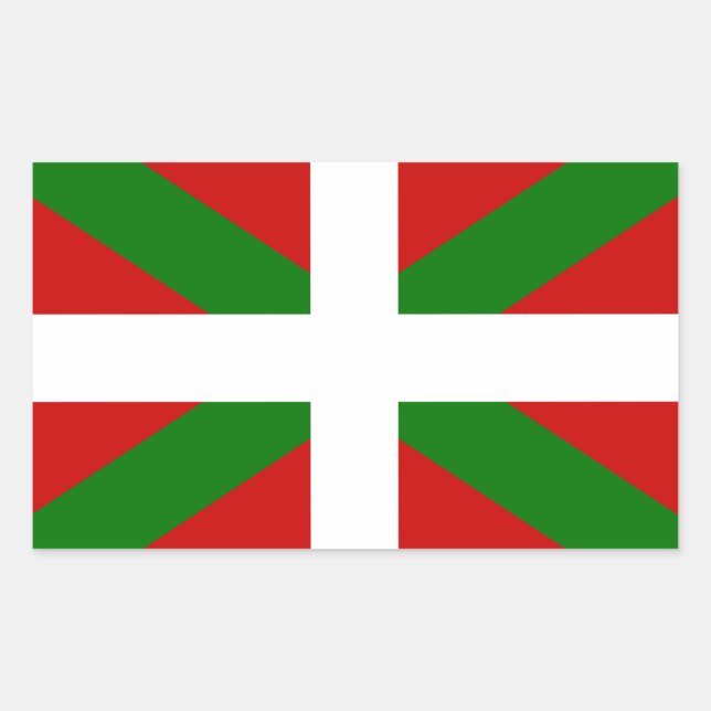 Pegatina Rectangular Bandera País Vasco euskadi (Anverso)