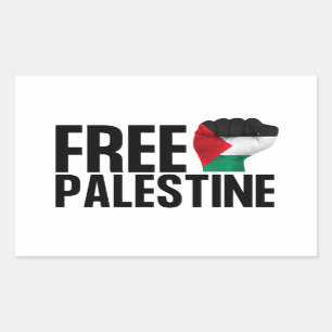 Pegatina Rectangular Bandera palestina en negrita