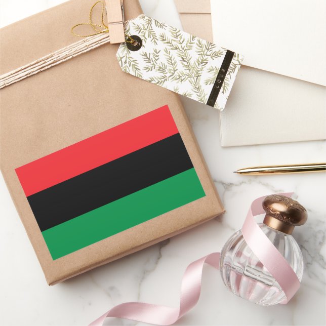 Pegatina Rectangular bandera panafricana, historia negra afroamericana (Regalar)