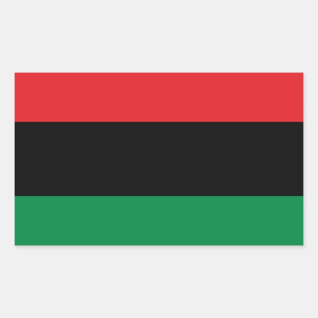 Pegatina Rectangular Bandera Panafricana UNIA (Anverso)