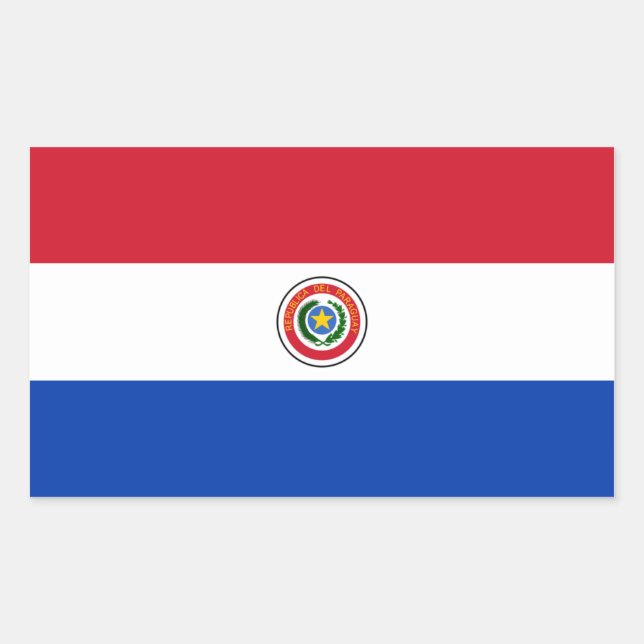 Pegatina Rectangular Bandera paraguaya (Anverso)