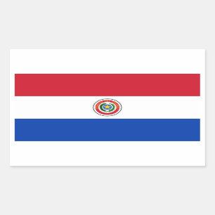 Pegatina Rectangular Bandera paraguaya