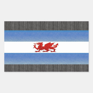 Pegatina Rectangular Bandera patagona pelada moderna