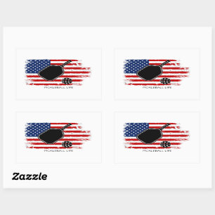 Pegatina Rectangular Bandera Patriótica Americana Patinaje Patrocinado