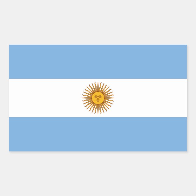Pegatina Rectangular Bandera Patriótica Argentina (Anverso)