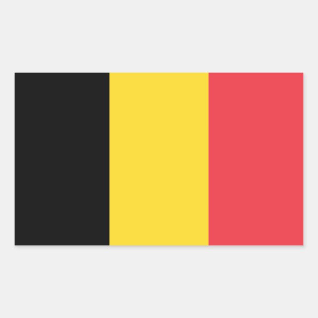 Pegatina Rectangular Bandera patriótica belga (Anverso)