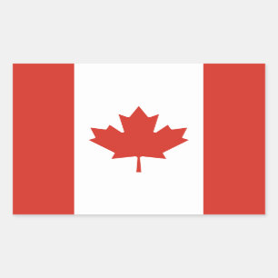Pegatina Rectangular Bandera Patriótica Canadiense