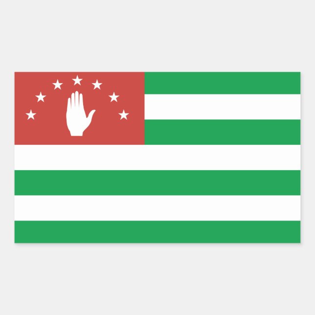 Pegatina Rectangular Bandera patriótica de Abjasia (Anverso)