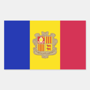 Pegatina Rectangular Bandera Patriótica de Andorra