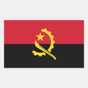 Pegatina Rectangular Bandera Patriótica de Angola