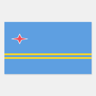 Pegatina Rectangular Bandera patriótica de Aruba