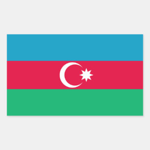 Pegatina Rectangular Bandera patriótica de Azerbaiyán