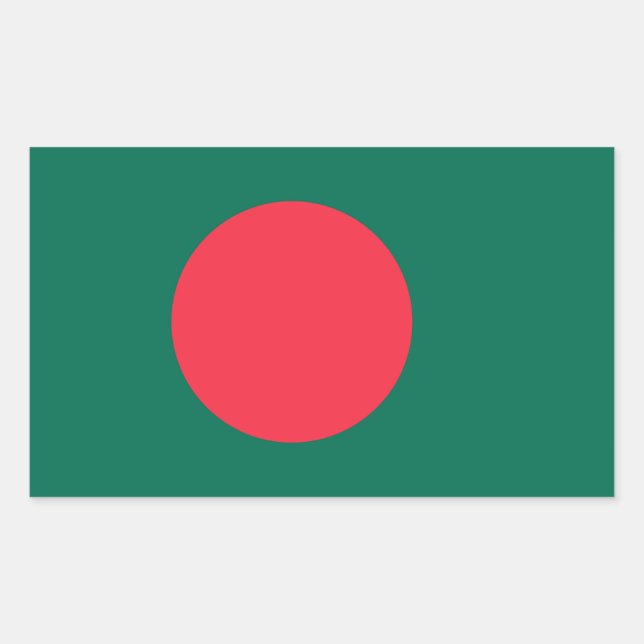 Pegatina Rectangular Bandera patriótica de Bangladesh (Anverso)