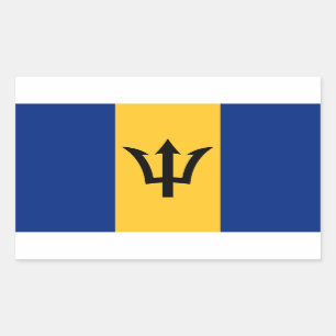 Pegatina Rectangular Bandera Patriótica de Barbados