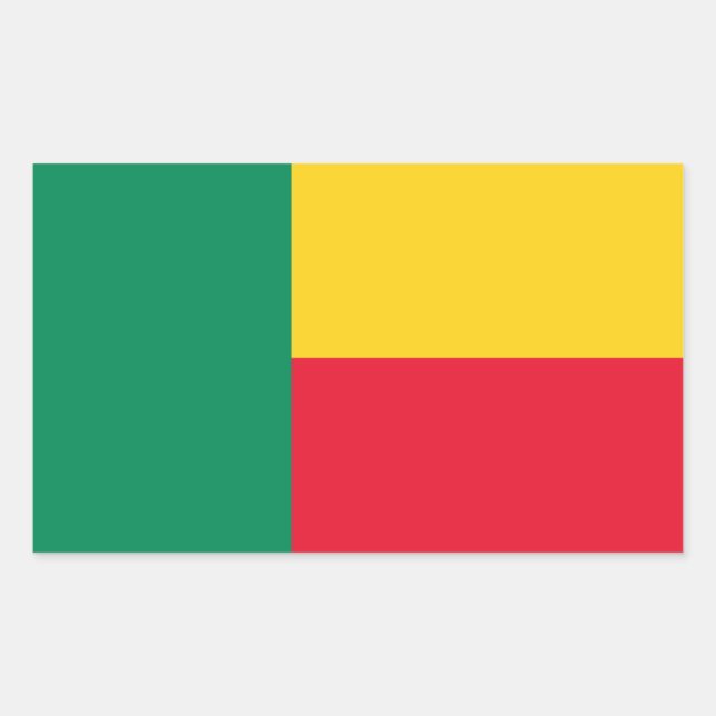 Pegatina Rectangular Bandera Patriótica de Benín (Anverso)