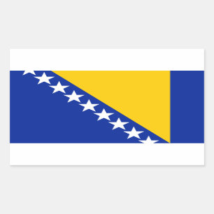 Pegatina Rectangular Bandera patriótica de Bosnia y Herzegovina
