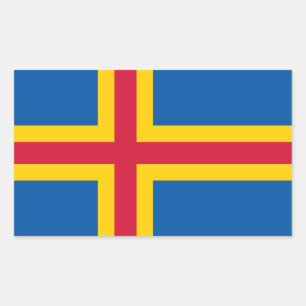 Pegatina Rectangular Bandera patriótica de las Islas Åland