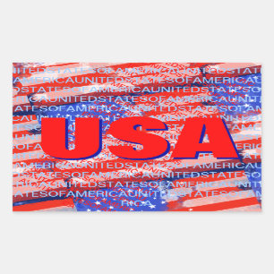 Pegatina Rectangular Bandera patriótica de los Estados Unidos