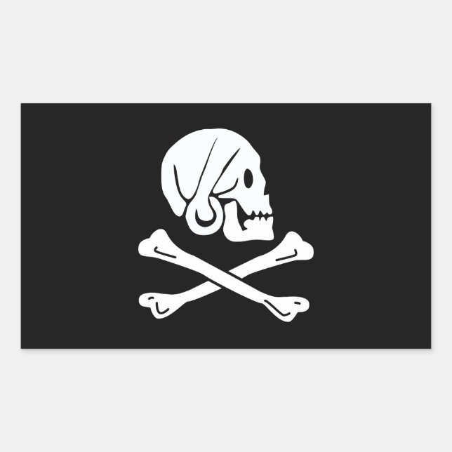 Pegatina Rectangular Bandera pirata de Henry Every (Anverso)