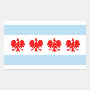 Pegatina Rectangular Bandera polaca de Chicago