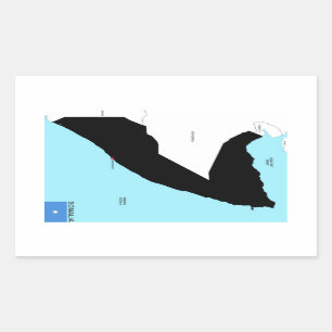 Pegatina Rectangular bandera política del mapa del país de Somalia