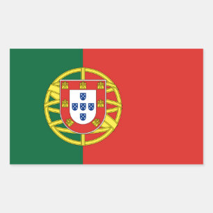 Pegatina Rectangular Bandera portuguesa
