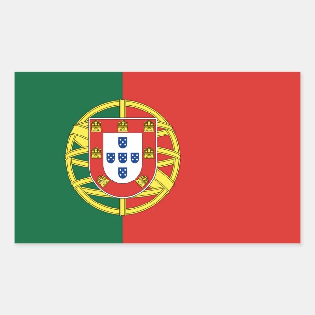 Pegatina Rectangular Bandera portuguesa (Anverso)