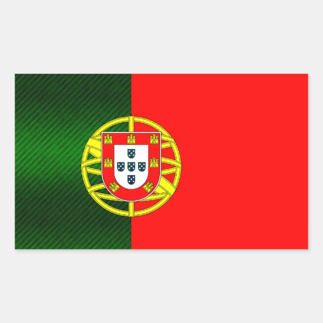 Pegatina Rectangular Bandera portuguesa moderna desnuda (Anverso)