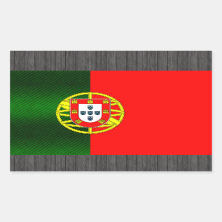 Pegatina Rectangular Bandera portuguesa moderna desnuda