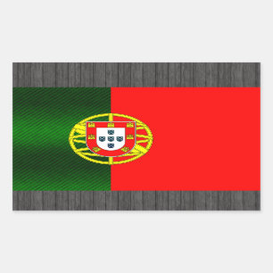 Pegatina Rectangular Bandera portuguesa pelada moderna