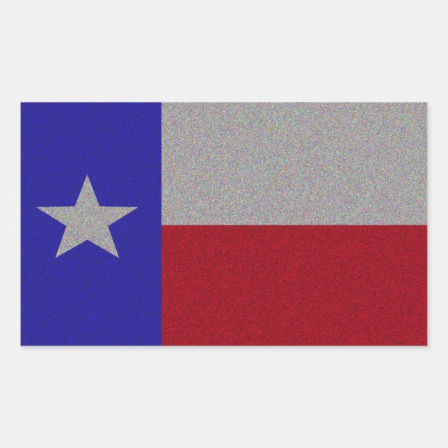 Pegatina Rectangular Bandera Purpurinoso de Texas (Anverso)
